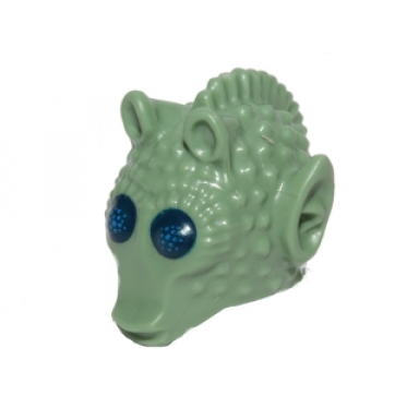 sand green minifigure head modified sw rodian with dark blue eyes pattern greedo