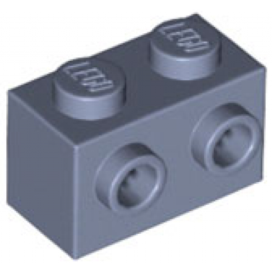 sand blue brick modified 1 x 2 with studs on 1 side