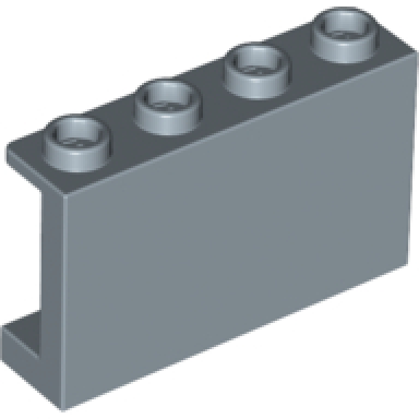 sand blue panel 1 x 4 x 2 with side supports - hollow studs