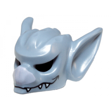 sand blue minifigure headgear mask bat with lavender nose and white fangs pattern