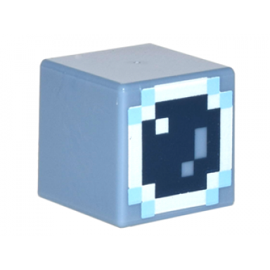 sand blue minifigure head modified cube with pixelated bright light blue dark blue and white astronaut helmet pattern minecraft skin