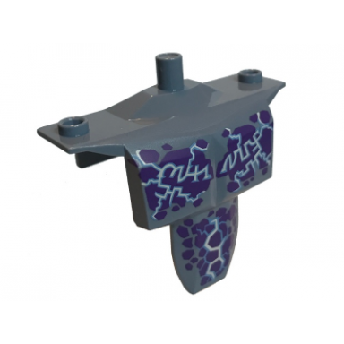 sand blue large figure torso armor shoulder studs with dark purple spots and medium blue veins pattern