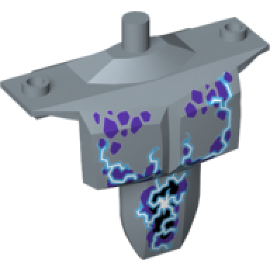 sand blue large figure torso armor shoulder studs with dark purple spots and white and medium blue lightning pattern