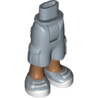 sand blue mini doll hips and trousers cropped large pockets medium nougat legs and sand blue sneakers pattern - thick hinge