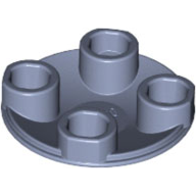 sand blue plate round 2 x 2 with rounded bottom boat stud