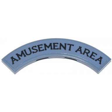 sand blue tile round corner 4 x 4 macaroni with black amusement area pattern sticker - set 76271