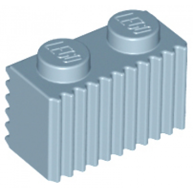 sand blue brick modified 1 x 2 with grille fluted profile