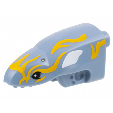 sand blue creature head avatar ilu with 4 black eyes and bright light orange and white markings pattern