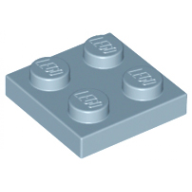 sand blue plate 2 x 2