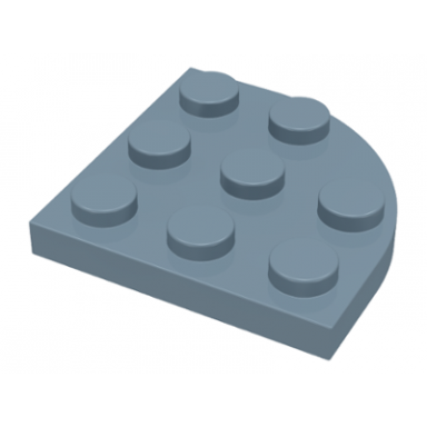 sand blue plate round corner 3 x 3