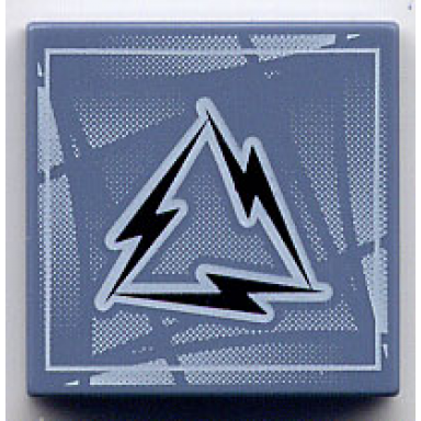 sand blue tile 2 x 2 with alpha team arctic lightning logo pattern