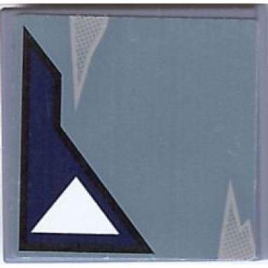 sand blue tile 2 x 2 with one white triangle and wear marks opposite pattern sticker - sets 7252 7283