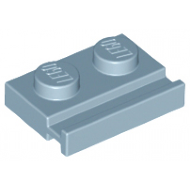 sand blue plate modified 1 x 2 with door rail