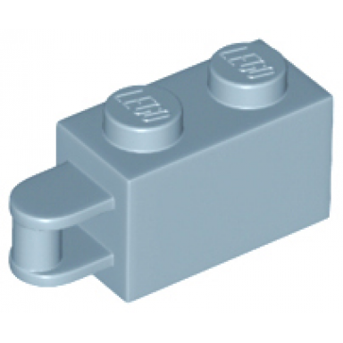 sand blue brick modified 1 x 2 with bar handle on end - bar flush with edge