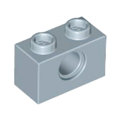 sand blue technic brick 1 x 2 with hole