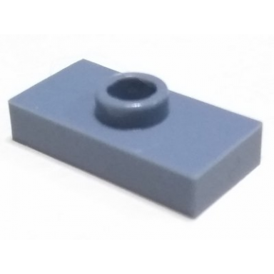 sand blue plate modified 1 x 2 with 1 stud without groove jumper
