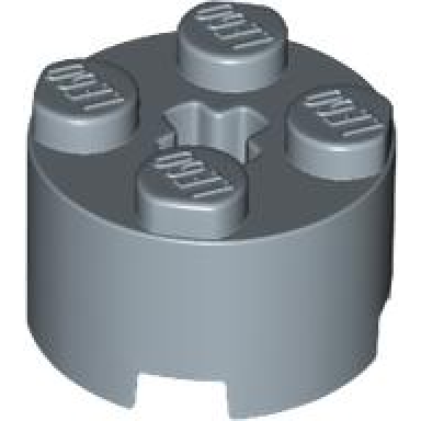 sand blue brick round 2 x 2 with axle hole