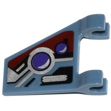 sand blue flag 2 x 2 trapezoid with dark purple lights silver dark red and black markings pattern model right side sticker - set 70166
