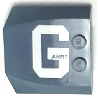 sand blue wedge 4 x 4 x 2 3 triple curved with army in white letter g pattern model left side sticker - set 70656