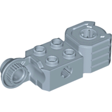 sand blue technic brick modified 2 x 2 with axle hole rotation joint ball half vertical and fist