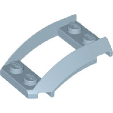 sand blue wedge 4 x 3 open with cutout and 4 studs