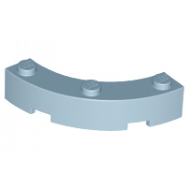 sand blue brick round corner 4 x 4 macaroni with 3 studs