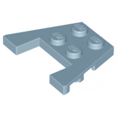 sand blue wedge plate 3 x 4 with stud notches