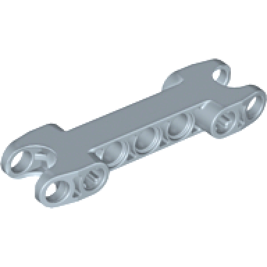 sand blue technic axle and pin connector 2 x 7 with 2 ball joint sockets rounded ends