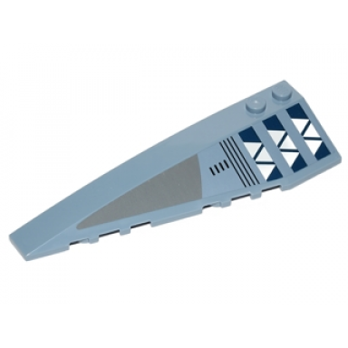 sand blue wedge 10 x 3 left with white triangles pattern sticker - set 75041