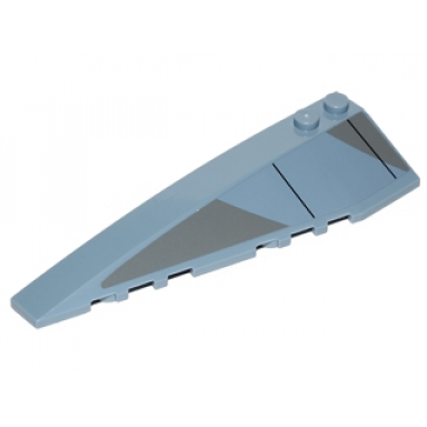 sand blue wedge 10 x 3 left with gray panels and black lines pattern sticker - set 75041