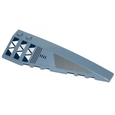 sand blue wedge 10 x 3 right with white triangles pattern sticker - set 75041