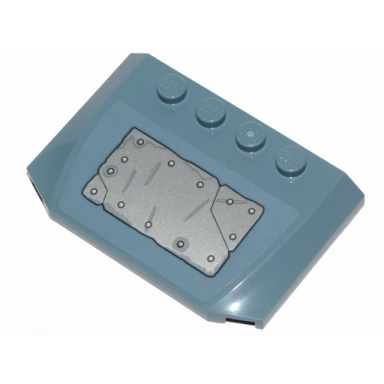 sand blue wedge 4 x 6 x 2 3 triple curved with worn metal plate pattern sticker - set 70829