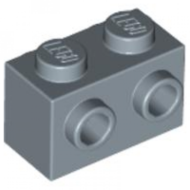 sand blue brick modified 1 x 2 with studs on 2 sides