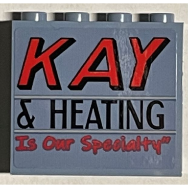 sand blue panel 1 x 4 x 3 with side supports - hollow studs with kay heating and is our specialty pattern model front right side sticker - set 21330