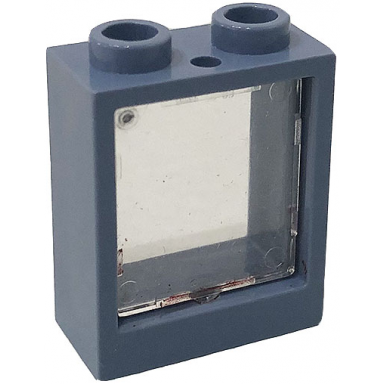 sand blue window 1 x 2 x 2 flat front with trans-clear glass 60592 60601