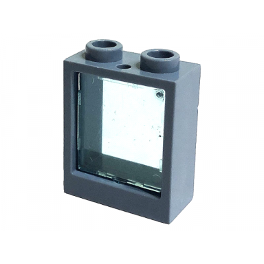 sand blue window 1 x 2 x 2 flat front with trans-light blue glass 60592 60601
