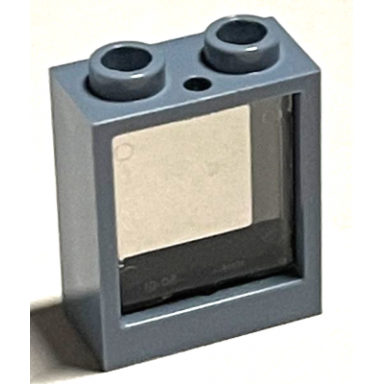 sand blue window 1 x 2 x 2 flat front with trans-brown glass 60592 60601