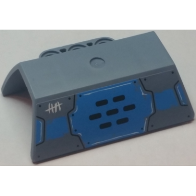 sand blue technic panel engine block half side intake with armor plates dark azure vent grille and stripe white tally marks pattern model right side sticker - set 70131