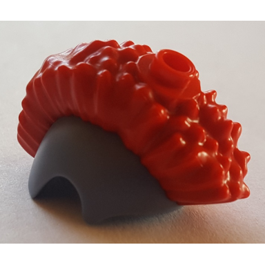 sand blue minifigure hair trolls hair combo hat with hair skull cap with red mohawk