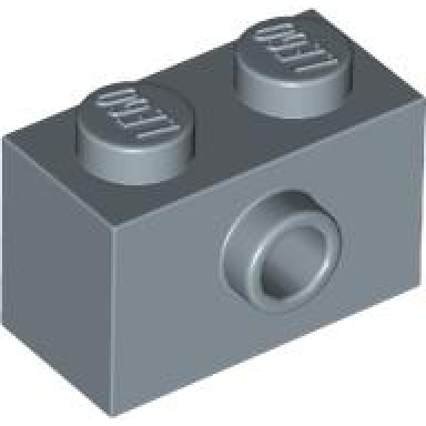 sand blue brick modified 1 x 2 with stud on side