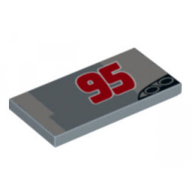 sand blue tile 2 x 4 with red 95 exhaust pipes and gray pattern model left side