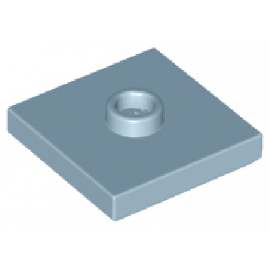 sand blue plate modified 2 x 2 with groove and 1 stud in center jumper