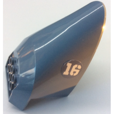 sand blue aircraft fuselage aft section curved bottom 6 x 10 with white 16 pattern on both sides stickers - set 70629
