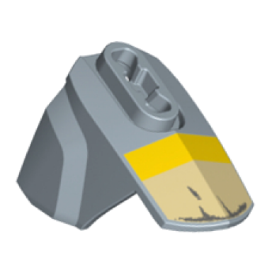 sand blue hero factory armor with ball joint socket - size 4 with yellow stripe and worn tan armor pattern scarif stormtrooper