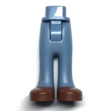 sand blue mini doll hips and trousers with back pockets with reddish brown shoes pattern - thick hinge