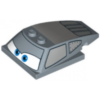 sand blue wedge 6 x 4 x 1 1 3 with 4 x 4 base with blue eyes windows and gray pattern
