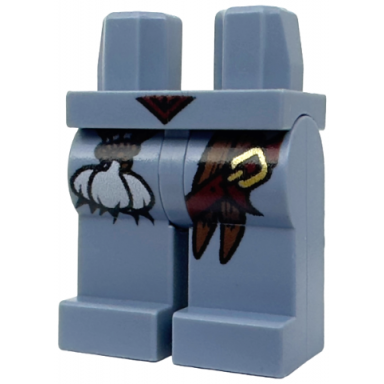 sand blue hips and legs with garlic stakes and buckle pattern ann lee