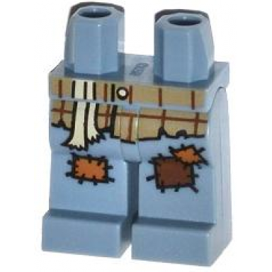 sand blue hips and legs with ragged plaid shirt and patches pattern