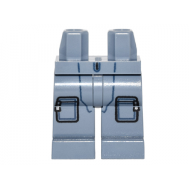 sand blue hips and legs with 2 knee pockets with silver zippers jumpsuit pattern