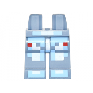 sand blue hips and legs with pixelated bright light blue and white spacesuit pattern